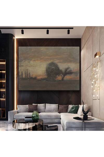 gurbaart George Inness Günbatımı Doğa Manzarası Kanvas Modern Sanat Tablo Res...