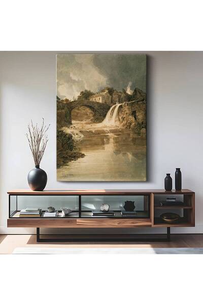 TosbArt J.M.W. Turner Taş Köprü Şelale Manzarası Kanvas Tablo Sanat Tablosu R...