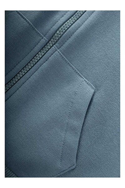 LC Waikiki Kapüşonlu Fermuarlı Hırka 1-14 Yaş Mint Yeşili