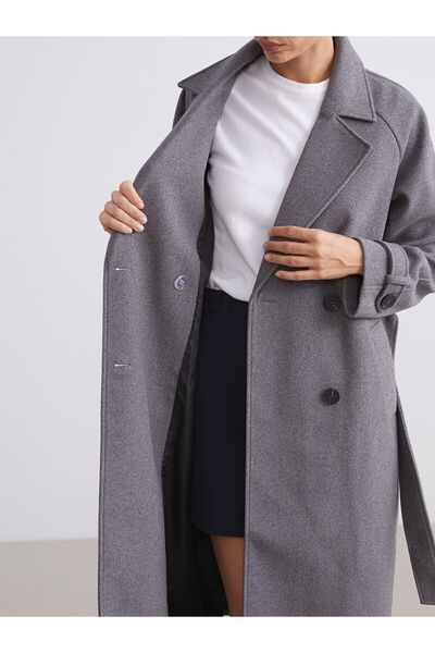 LC Waikiki Cey New Season Jacket Collar Oversize Women's Cashmere Coat