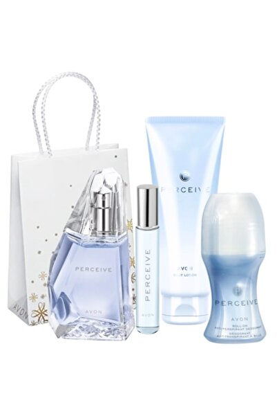 AVON Perceive Gift Set — Eau de Parfum 50 ml, Body Lotion 125 ml, Roll-on 50 ml, Mini 10 ml, Gift Bag