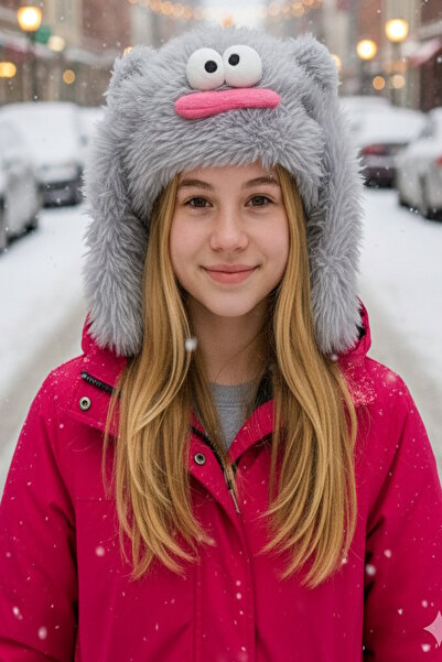 CAŞ DEKORASYON قبعة من القطيفة باللون الرمادي