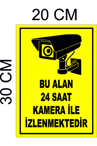 Klas Reklam Bu Alan 24 Saat Kamera Ile Izlenmektedir yönlendirme levhası 20x30