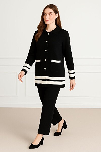 MAY MARA 2-Piece K Ribbed Knit Knitted Cardigan and Pants Tricot Set