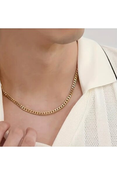 derokas Eşref Single Steel Anti-Allergenic Non-Tarnish 316 L Necklace Elegant Stylish