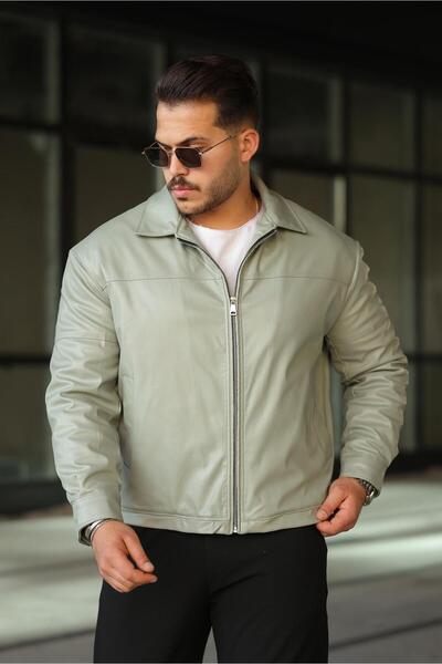 MODAEMAS MEN'S LEATHER COAT