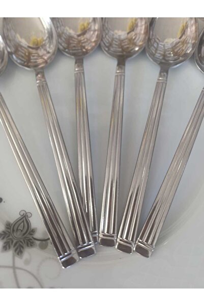 Yüsra Shop 6 Yüsra Model Dessert Spoons (Stainless Steel) Are Suitable for Daily Use.
