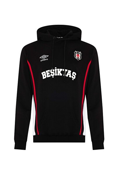 Beşiktaş S.K. Bjk Umbro 25/26 Team Training Памучна мъжка суитшърт с качулка ЧЕРЕН