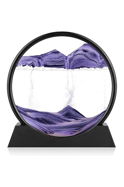 mzoLife Διακοσμητικό στολίδι σε σχήμα κλεψύδρας, Γυαλί/Άμμος, Μωβ/Μαύρο