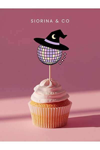 Siorina Co & Event زينة الكب كيك بتصميم الهالوين، عبوة من 10 قطع