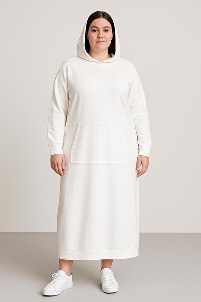 MAY MARA Plus Size 3 Yarn Dress with Pockets and Hood