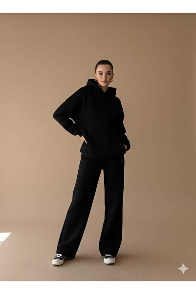 Keep Risen طقم هودي وبنطلون رياضي نسائي قصة فضفاضة بتصميم أنيق لا يتأثر بمرور الزمن