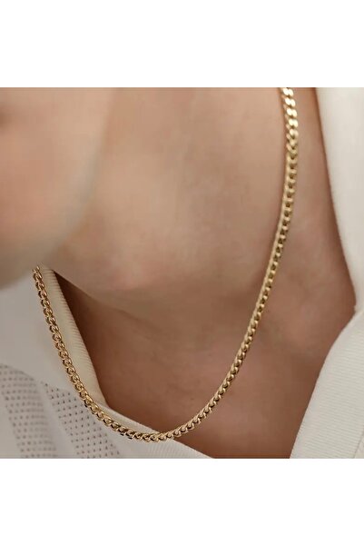 derokas Eşref Single Steel Anti-Allergenic Non-Tarnish 316 L Necklace Elegant Stylish