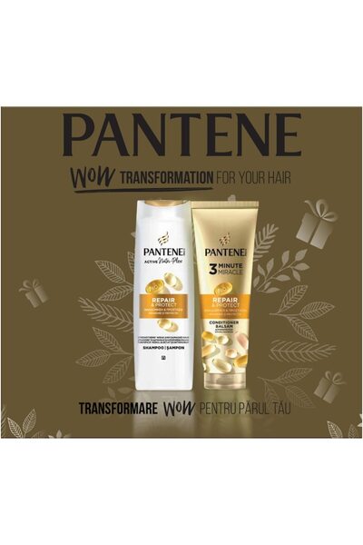 Pantene Set cadou Pro-V Repair & Protect: Șampon 400 ml + Balsam Miracle 3 Minute 220 ml