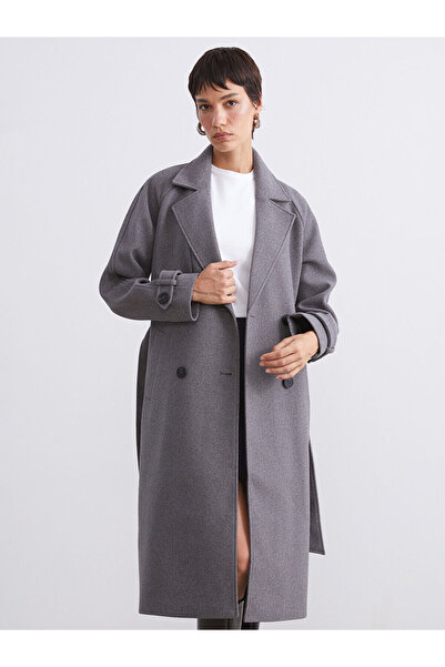 LC Waikiki Vizyon New Season Jacket Collar Oversized Women's Cashmere Coat