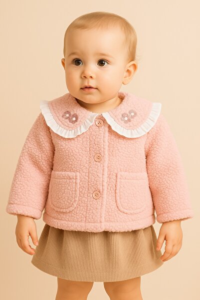 PARK BEBE Baby Girl Plush Jacket Cardigan