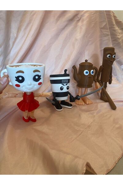 Eta3d Mega Size Set of 4 Tung Sahur Ballerina Assassino Cuppicino Red Ta Sahur Brainrot Family