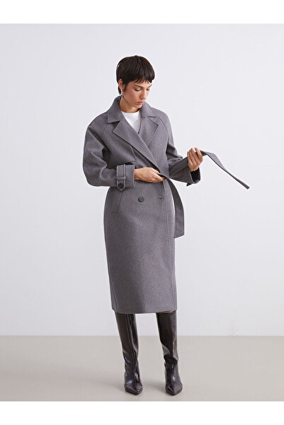 LC Waikiki Vizyon New Season Jacket Collar Oversized Women's Cashmere Coat