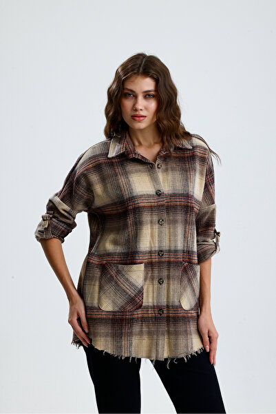 jöns since 1997 Дамска риза с кариран десен и предни джобове