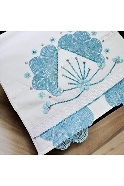 Dantelux Handcrafted Lace Moon Model Towel Dowry Towel