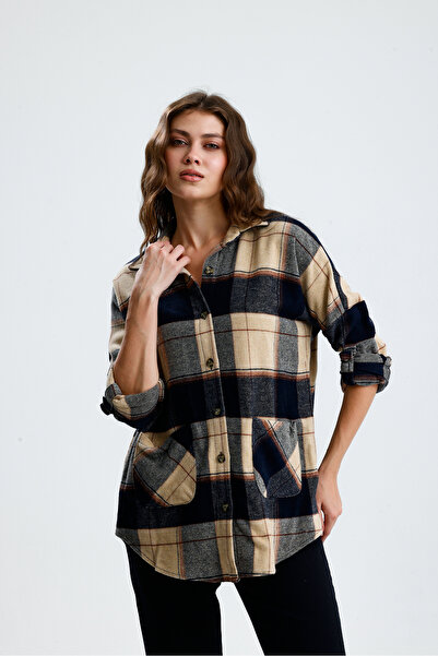 jöns since 1997 Γυναικείο καρό πουκάμισο ξυλοκόπος με μπροστινή τσέπη