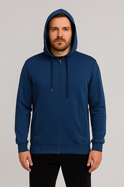 Maccali Ανδρικό μακρυμάνικο μπλουζάκι με με κουκούλα φερμουάρ