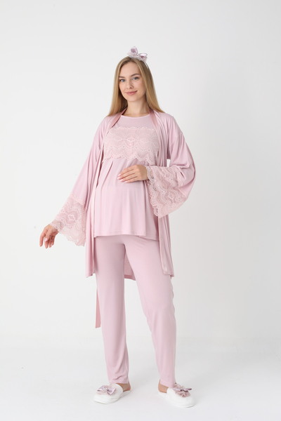 EM&FA TEKSTİL Maternity Maternity Dress Pajama Set