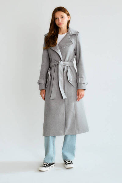 Robin Kırçıllı Kemer Ve Cep Detaylı Kaban