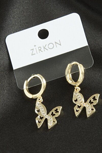 ZERO LAND Ds-Derin Butterfly Zircon Stone Earrings-Yellow