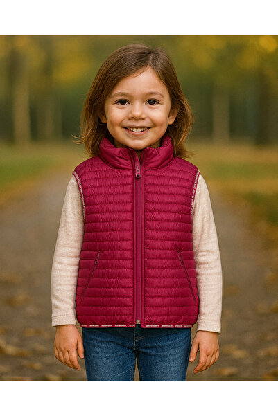 KESKİN BEBE Girl's Inflatable Vest Fleece-Lined