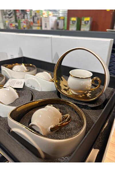 LİLA HOME Coffee Cup Set with Handle Detail