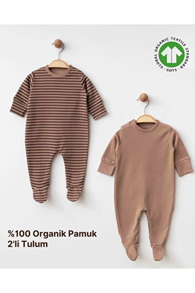KiddyTurtles 100% Organic Cotton Unisex Baby 2-Piece Snap-On Romper Set Newborn Gift