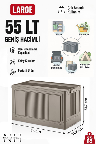 NAKRA HOME Multi-Purpose Folding Case Organizer Portable Storage Box with Int...