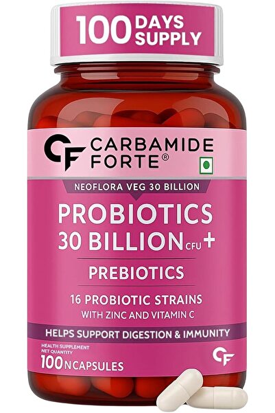 Carbamide Forte Probiotics for Women & Men - 30 Billion CFU - 100 Veg Capsules