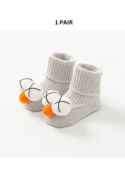 TAVGA Yeni Organik Cotton Pamuk Unisex Kutulu Premium Uzun 1-2 Yaş Bebek Çorabı