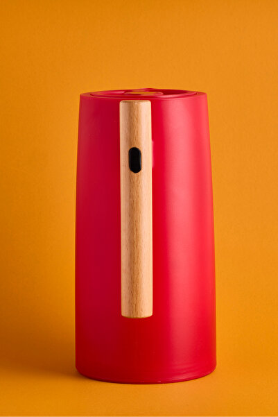 Perotti Begonia Nordic Bamboo Handle Glass Vacuum Thermos 1000 ml Red