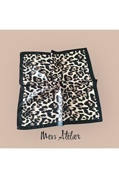 Mevi Atelier Leopar Desenli Bandana Fular 50 X 50