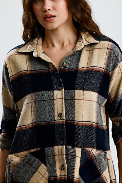 jöns since 1997 Γυναικείο καρό πουκάμισο ξυλοκόπος με μπροστινή τσέπη