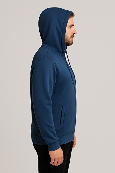 Maccali Ανδρικό μακρυμάνικο μπλουζάκι με με κουκούλα φερμουάρ