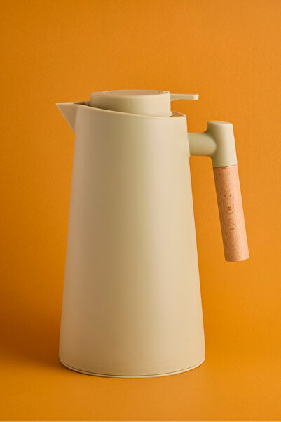 Perotti Aster Nordic Bamboo Handle Glass Vacuum Thermos 1000 ml Green