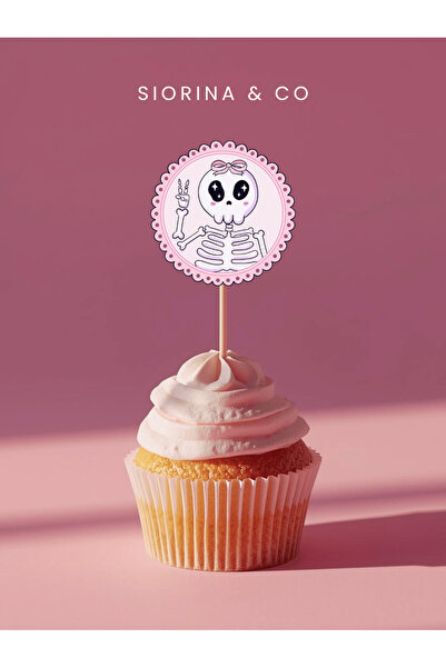 Siorina Co & Event زينة الكعك على شكل هيكل عظمي لعيد الهالوين، عبوة من 10 قطع