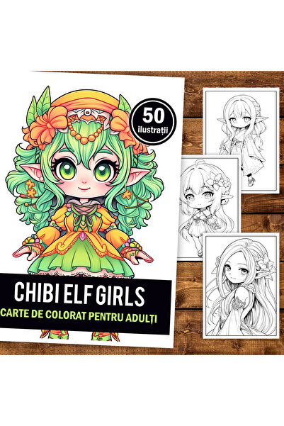 Legendary Gifts Painting book, 50 illustrations Chibi Elf Girls