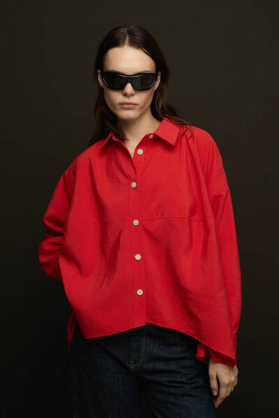 SENA GÜVEN Sienna Manşetli Gömlek Kırmızı