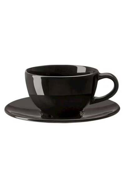 Generic كوب وصحن فارداجين باللون الأسود