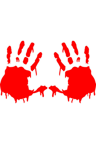 Oracal 651 Car sticker "Two palms set", 22x14cm, red