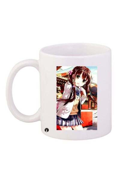 Generic BP Anime Girl Printed Coffee Mug White/Brown/Red