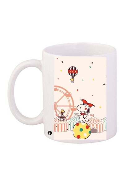 Generic BP Circus Cartoon Printed Coffee Mug White/Yellow/Red