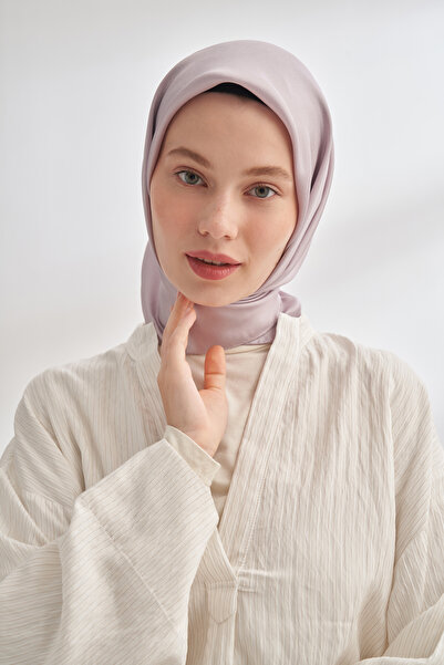 ARMANDA Premium %100 Twill İpek Eşarp Düz Çift Taraflı İpek Silk - Mat Gül Ku...