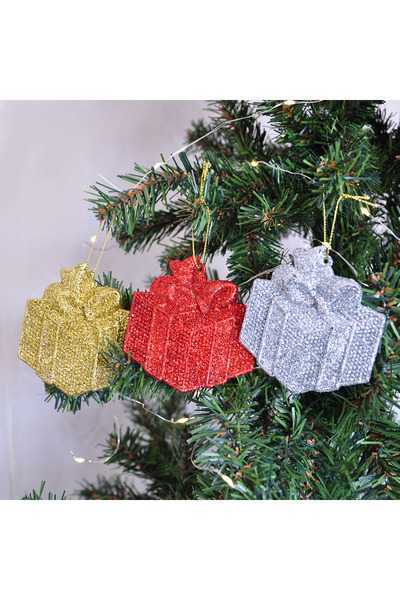 Kika Στολίδι για το χριστουγεννιάτικο δέντρο 3 τεμαχίων με γκλίτερ