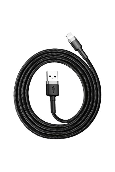 Baseus USB/Lightning Cable, 2.4A, 1m, braided nylon, durable, black-gray